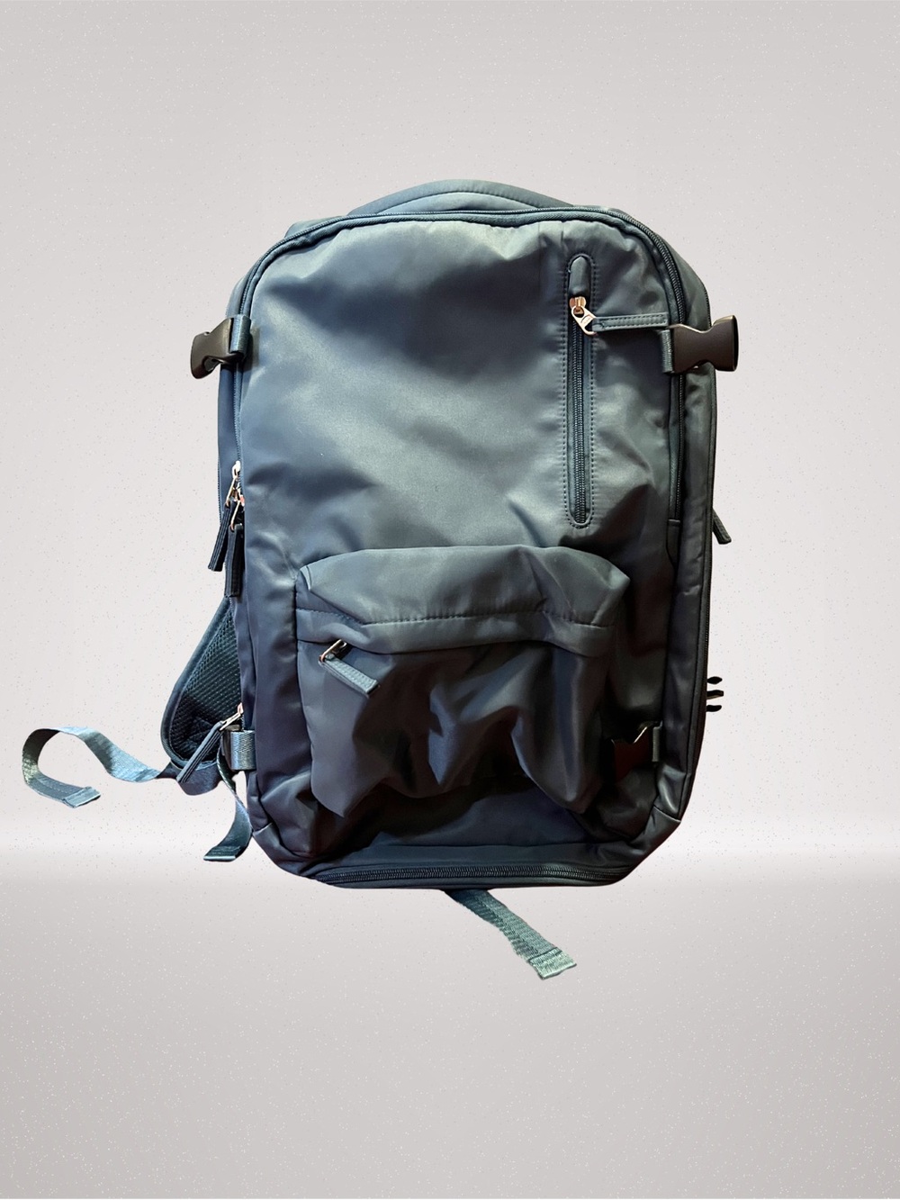 Everyday Green Nylon Backpack with Front Organizer